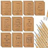 Fuutreo 60 Pcs Christian Gift Notebooks Bible Verse Prayer Journals Bible Pens Inspirational Religious Notebook Scripture Mini Pocket Notepad for Church Supplies Sunday School Appreciation Gifts