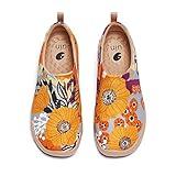 UIN Women's Walking Shoes Slip On Casual Loafers Lightweight Comfort Fashion Sneaker Marigolds (6.5)