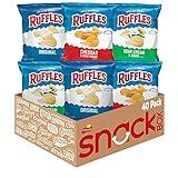 Ruffles Potato Chips, Variety Pack, 1 Ounce (Pack of 40)