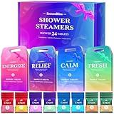 SeasonBliss Shower Steamers 24 Pack, Shower Tablets, Shower Steamers with Natural Ingredients, 8 Different Scents, Individually Wrapped Shower Steamers, Presents for Mom, Friends