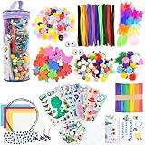 URSDIART Art and Craft Supplies, Education Supplies & Craft Supplies, DIY Craft Kits Art Supplies with Pipe Cleaners Craft,Googly Eyes,Pompoms, Arts and Crafts School Supplies for Homeschool Gift