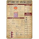 NEGLAI OPTOMETRY Knowledge Metal Signs Poster, Vintage Wall Decor Farmhouse Decorations 16x12 Inches