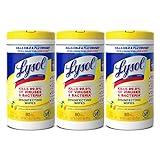 Lysol Disinfectant Wipes, Multi-Surface Antibacterial Cleaning Wipes, For Disinfecting and Cleaning, Lemon and Lime Blossom, 80 Count (Pack of 3)