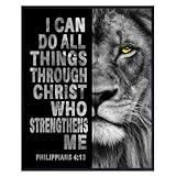 Christian Wall Art & Decor for Men - Inspirational Gifts, Philippians 413 Bible Scripture Decor - I Can Do All Things Prayer Wall Art, Bible Verse Gifts, Spiritual Wall Decor, Religious Posters