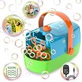 Bubble Machine, Automatic Bubble Blower, 8000+ Big Bubbles Per Minute, Bubble Maker for Kids Toddlers, Operated by Plug-in or Batteries, Bubble Toys for Indoor Outdoor Birthday Party