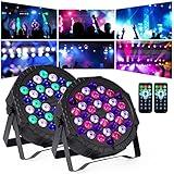 DJBoomy Stage Lights 36 DJ LED Par Light RGB Party Lights Uplights with Sound Activated Remote DMX Control for Disco Dance Wedding Club Christmas Birthday Music Party Stage Lighting