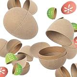 Fun Express DIY Easter Eggs - Craft 12 Durable Easter Eggs Empty Effortlessly - Create Adorable Decorations with 3-Inch Large Easter Eggs - Unlock Your Inner Artist, Crafting Joy Unleashed