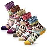 FYC Women Socks Winter - Gifts for Women - Warm Thick Soft Wool Socks Christmas Gifts Socks Cozy Crew Socks, multicolor, One Size