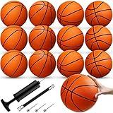 Jexine 12 Pcs Basketball Official Rubber Basketball Bulk Outdoor Basketball with Air Pump Junior Arcade Game Indoor Match Basketball for Adult Youth Swimming Pool Basketball Game Training (Size 6)