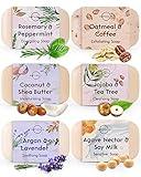 O NATURALS 100% Natural Bar Soap - Assorted 6 PCS Soap Gift Set - Organic Ingredients & Essential Oils - Spa Gifts for Women & Men, Body Wash Soap Bar & Face Soap for Acne - Triple Milled Soap Bars