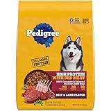 Pedigree High Protein Adult Dry Dog Food, Beef and Lamb Flavor, 18 lb. Bag