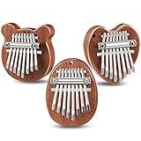 3 Pack Finger Piano Gift Mini Thumb Piano with 8 Key Finger Thumb Piano Portable Mini Pocket Kalimba Cute Heart Oval Bear Kalimba Small Hand Piano for Kid Adult Christmas Musical Ready (2.7 Inch)