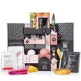 AVUX Beauty Care Box 22 pcs – Bath and Body Set includes Jelly Mask, Soap, Jade roller, Gua Sha, Bath Bomb, foldable bowl, spatula and more – Spa Set Gift on birthday and wedding for girls and women