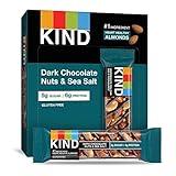 KIND Bars, Dark Chocolate Nuts & Sea Salt, Healthy Snacks, Gluten Free, Low Sugar, 6 Count