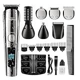 Brightup Beard Trimmer for Men - Electric Razor & Shaver, Cordless Hair Clippers Trimmers Set, IPX7 Waterproof Mens Grooming Kit for Shaving Face, Mustache, Body, Ear, Nose Hair Trimmer, Gifts for Men