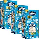 Lundberg Thin Brown Rice Cakes, Lightly Salted, 3-Pack –Regenerative Organic Certified, Healthy Snacks, Vegan, 6 Oz Ea