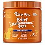 Zesty Paws Multivitamin Treats for Dogs - Glucosamine Chondroitin for Joint Support + Digestive Enzymes & Probiotics - Grain Free Dog Vitamin for Skin & Coat + Immune Health - Chicken Flavor - 90ct