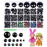 816 Pcs Safety Eyes for Crochet 6-30mm Plastic Colorful Safety Eyes for Amigurumi with Washers Black Stuffed Animal Eyes for Craft Teddy Bear