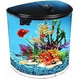 Koller Products AquaView 3.5-Gallon Aquarium Starter Kit with Power Filter & LED Lighting (7 Color Selections), Ideal for a Variety of Fish, Updated Model