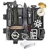 Gifts for Men Dad Husband, Survival Kits 27 in 1 Camping Accessories Tactical Gear Fishing Equipment for Camping Hiking Hunting Outdoor Adventure, Christmas Thanksgiving Day Birthday Gifts idea (Geen)