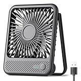 Koonie USB Desk Fan, Strong Wind Ultra Quiet Small Personal Fan with 180° Tilt Folding and 3 Speeds Adjustable, USB-C Corded Powered Mini USB Fan for Office Desktop Bedroom