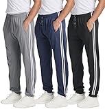 3 Pack Mens Joggers Tech Mesh Active Sports Athletic Training Soccer Track Gym Running Slim Fit Tiro Tapered Casual Jogger Terry Quick Dry Dri Fit Sweatpants Pockets Elastic Hiking Bottom- Set 5, L