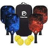 DULCE DOM Pickleball Paddles, USAPA Approved Set with 4 Premium Wood Balls and Bag, Rackets Equipment for Beginners & Pros, Women Men