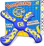 Boomerang Kids Outdoor Flying Disc - Gifts for Boys 8-12 & Girls 8-12 - Best Stocking Stuffers Gift Ideas for Kids Soft Toy Boomerangs - Outside Boys Toys Age 6 7 8 9 10 11 12 13 Year Old Yard Games