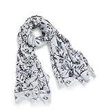 Vera Bradley Women's Lightweight Soft Fringe Scarf, Perennials Misty Surf, One Size