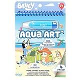 Horizon Group USA Bluey Aqua Art - Reusable Water Reveal Activity Pages With Water Pen for No-Mess Drawing and Coloring