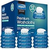 Inspire Adult Wet Wipes Adult Wash Cloths, Adult Wipes for Incontinence & Cleansing, 8"x12" 600 Count 12 packs of 50