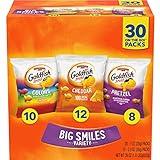 Goldfish Crackers Big Smiles Variety Pack with Cheddar, Colors, and Pretzels, Snack Packs, 30 Ct