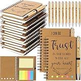 Spakon 60 Pcs/ 30 Set Christian Gifts 30 Pcs Religious Notebooks with Sticky Notes 30 Pcs Bible Verse Ballpoint Pens Inspirational Church Party Favors for Women Men Appreciation Gifts