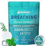 SEONNIX Shower Steamers Aromatherapy 15 Pack, Menthol & Eucalyptus Shower Bombs with Natural Essential Oils, Quick Relief Nasal Congestion, Relaxation & Self Care Gifts for Women & Men