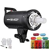 Godox SK400II Professional Compact 400Ws Studio Flash Strobe Light Built-in Godox 2.4G Wireless X System GN65 5600K with 150W Modeling Lamp for E-Commerce Product Portrait Lifestyle Photography