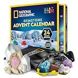 NATIONAL GEOGRAPHIC Gemstone Advent Calendar - 2024 Advent Calendar for Kids with 24 Gemstones to Open Each Day, a Complete Rock Collection Christmas Countdown Calendar with Mini Gemstone Dig Kit