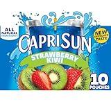 Capri Sun Strawberry Kiwi Naturally Flavored Kids Juice Drink Blend (10 ct Box, 6 fl oz Pouches)