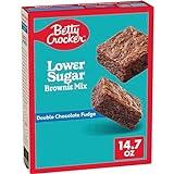 Betty Crocker Lower Sugar Brownie Mix, Double Chocolate Fudge, No Artificial Sweeteners, 14.7 oz