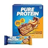 Pure Protein Bars, High Protein, Nutritious Snacks to Support Energy, Low Sugar, Gluten Free, Chocolate Peanut Butter, 1.76oz, 12 Count (Packaging May Vary)