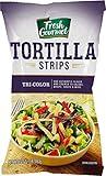 Fresh Gourmet Tri | Color Tortilla Strips | 1 Pound | Low Carb | Crunchy Snack and Salad Topper