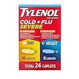 Tylenol Cold + Flu Severe Day & Night Caplets for Fever, Pain, Cough & Congestion Relief, 24 Count