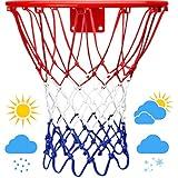 LAO XUE 2022 Upgraded Thickening Heavy Duty Basketball Net, Rainproof Sunscreen for All-Weather 21inches (6.88 Ounce) Standard Thick Nets,12 Loops for Indoor and Outdoor Replacement Net