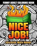 Funny Adult Coloring Book: Nice Job! Sarcastic Work Humor: Snarky Coworker Quotes, Easy Mandala Patterns for Stress Relief and Relaxation (Swear Word Coloring Books for Women)