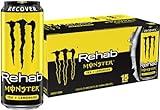 Monster Energy Rehab Tea + Lemonade + Energy, Energy Iced Tea, Energy Drink 15.5 Ounce (Pack of 15)