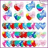 PROUNDLION Valentines Day Gifts for Kids,40 Pcs Mini Pop Keychains Fidget Toys with 40 Pcs Valentines Gift Cards ,Party Favors, Sensory Toys Bulk for Kids, Classroom Exchange Gifts Game Prizes