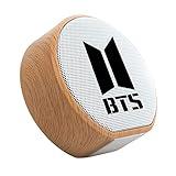 ZH&GE Kpop BTS Merchandise Portable Wood Bluetooth Speaker for Army Gifts, White, 3.2x3.1x1.3 inches