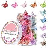 JASVERLIN Glitter Mini Butterfly Hair Claw Clips, Sparkly Colorful Hair Accessories for Girls and Women - 90s Y2K Cute, Small, Tiny Clip in 10 Assorted Colors, Set of 50 (Glitter Color)