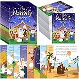 Moinchore 30 Pcs Christmas Nativity Story Books Bible Christian Story Books Bulk the Nativity Story of Jesus Birth Books Religious Prizes for Party Sunday School Church Bag Filler