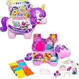 Polly Pocket 2-in-1 Travel Toy Playset, Unicorn Toy with 2 Dolls & 25 Surprise Accessories, Unicorn Party Large Compact