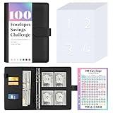 Sooez 100 Envelopes Money Saving Challenge, Savings Challenges Book with Envelopes, Flexible Saving $5050, 2600, 300, Savings Binder with 100 Pocket Pre-number & Reusable Laminated Tracker